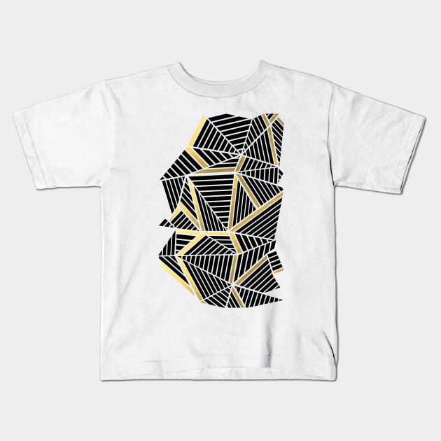 Ab Lines 2 Gold and Silver Kids T-Shirt by ProjectM